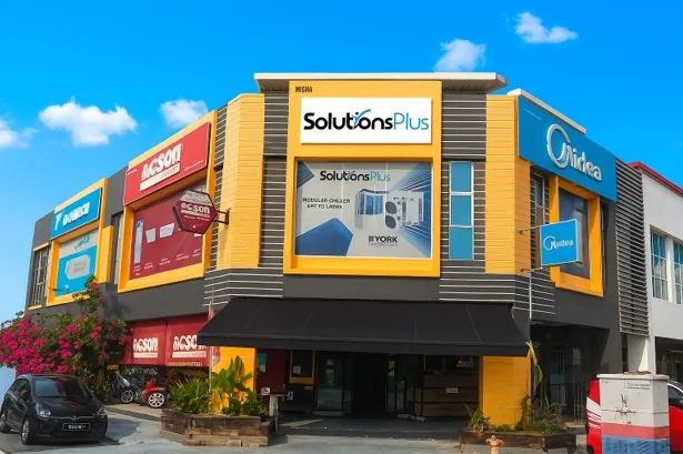 Solutions Plus shopfront with YORK, Midea and Acson signage